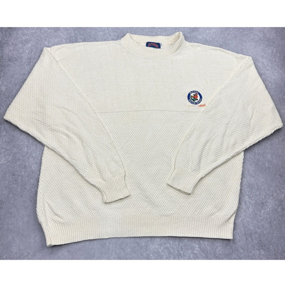 Vintage Nutmeg Clemson Football Mazda Gator Bowl Sweater Mens Large Cream USA